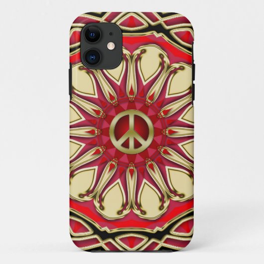 Peace Sign Pink Sun iPhone 5 Hoesje (Achterkant)
