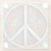 Peace Sign Pop Art Glazen Onderzetter (Achterkant)