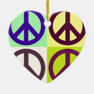 Peace Sign Pop Art Keramisch Ornament