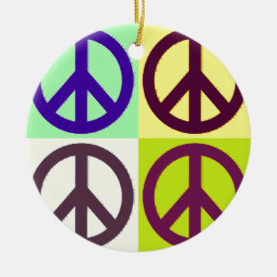Peace Sign Pop Art Keramisch Ornament