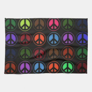 Peace Sign Retro Hippy Love Theedoek