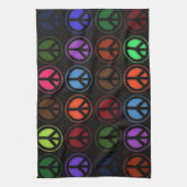 Peace Sign Retro Hippy Love Theedoek (Verticaal)