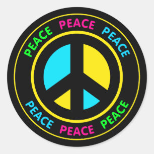 PEACE SIGN RONDE STICKER