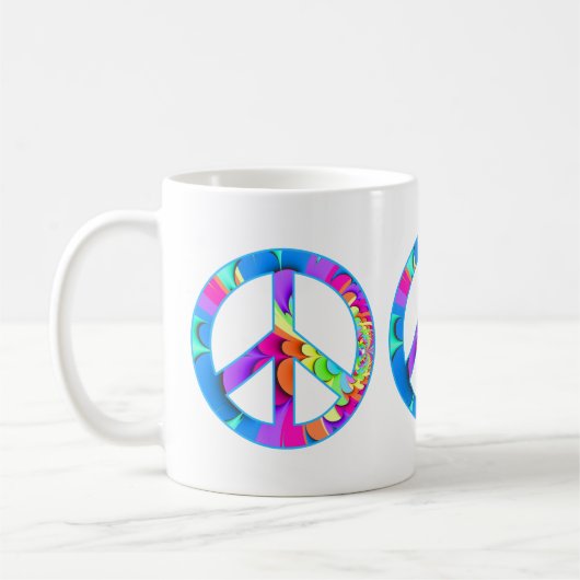 Peace Sign Summer Palette Coffee Mok (Links)