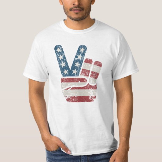 Peace Sign USA T-Shirt (Voorkant)