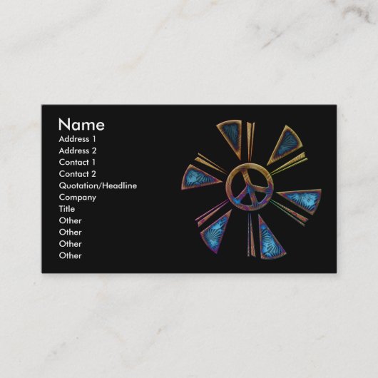 PEACE SIGN-VISITEKAARTJES VISITEKAARTJE (Voorkant)