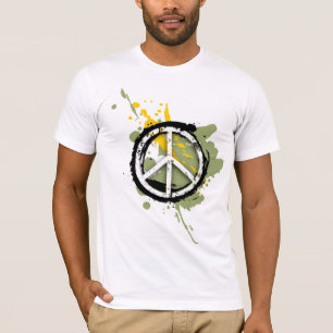 Peace Sign White op Black Hoodie T-shirt