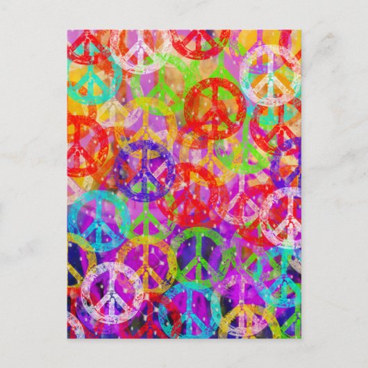 Peace Signs Collage Briefkaart (Voorkant)