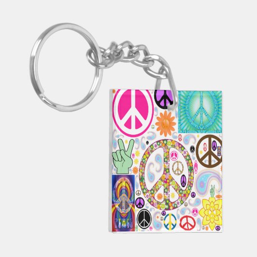 Peace Signs Collage Sleutelhanger (Voorkant Links)