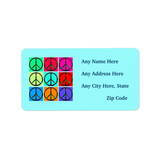 Peace Signs Return Address Labels (Voorkant)