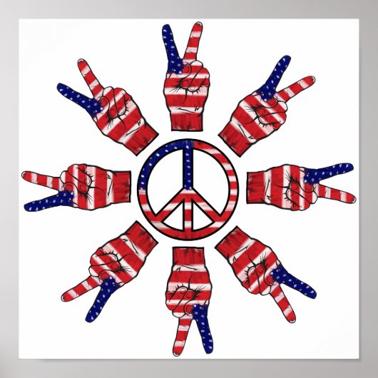 Peace Signs Sun Poster (Voorkant)