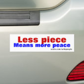 peace slogan bumper sticker (En voiture)