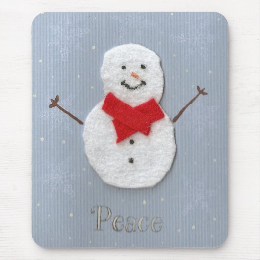 Peace sneeuwmousepad muismat (Voorkant)