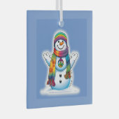 Peace Snowman Glas Ornament (Voorkant Rechts)