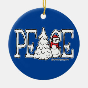 Peace Snowman Ornament