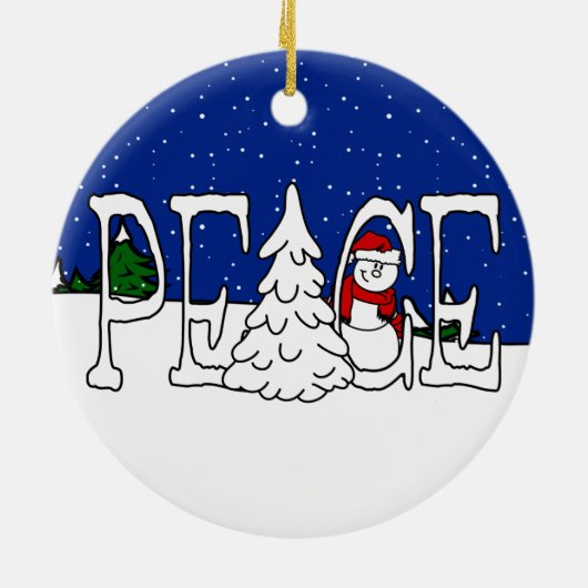 Peace Snowman Ornament (Achterkant)
