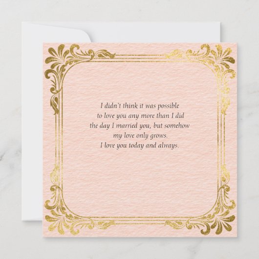 Peace Spring bloemrand met gouden lijst Notitiekaartje (Achterkant)