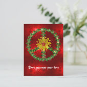 Peace Star Kerstmis Feestdagenkaart (Staand voorkant)