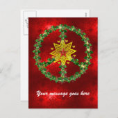 Peace Star Kerstmis Feestdagenkaart (Voorkant / Achterkant)