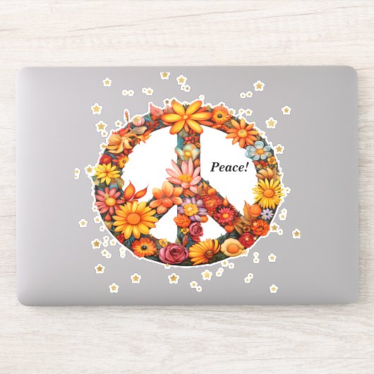 Peace Sticker getoond op laptop (Computer)