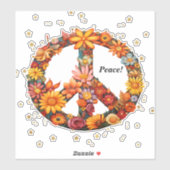 Peace Sticker getoond op laptop (Vel)