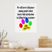 Peace STOP ANIMAL CRUELTY Poster (Cuisine)