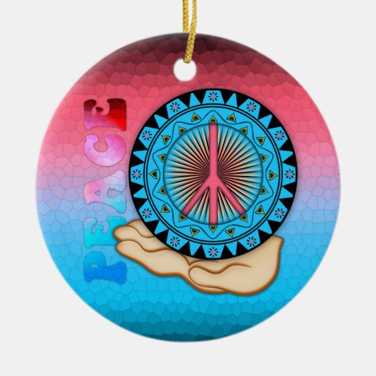 Peace ~ Sun Keramisch Ornament (Voorkant)