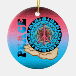 Peace ~ Sun Keramisch Ornament