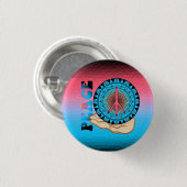 Peace ~ Sun Ronde Button 3,2 Cm (Voorkant /achterkant)