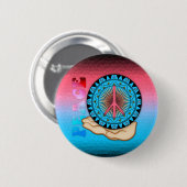 Peace ~ Sun Ronde Button 5,7 Cm (Voorkant /achterkant)