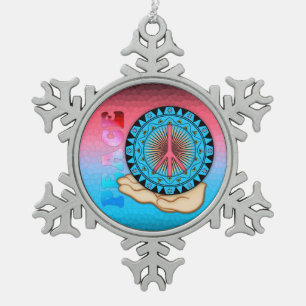 Peace ~ Sun Tin Sneeuwvlok Ornament
