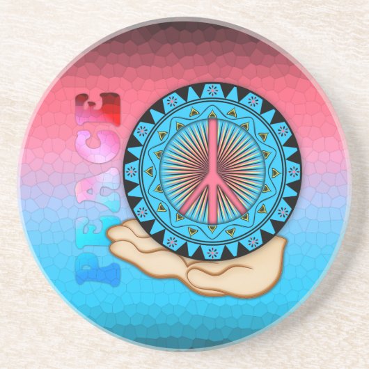 Peace ~ Sun Zandsteen Onderzetter (Voorkant)