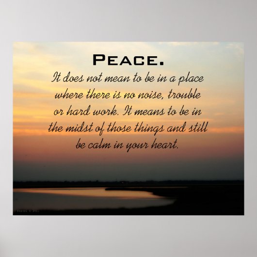 Peace Sunset Poster (Voorkant)