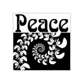 Peace swirl spiraal rubberen stempel (Afrduk)
