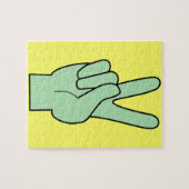 Peace Symbol Hand Legpuzzel (Horizontaal)