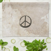 Peace Symbol Hippie Love 1960s Sign Mud Soiled Kit Theedoek (Gevouwen)