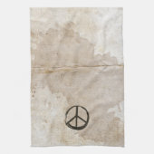 Peace Symbol Hippie Love 1960s Sign Mud Soiled Kit Theedoek (Verticaal)