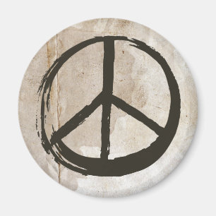 Peace Symbol Hippie Love 1960s Sign Mud Soiled Magneet