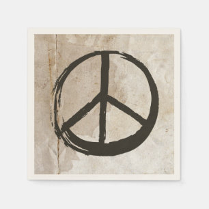 Peace Symbol Hippie Love 1960s Sign Mud Soiled Servet