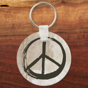 Peace Symbol Hippie Love 1960s Sign Mud Soiled Sleutelhanger