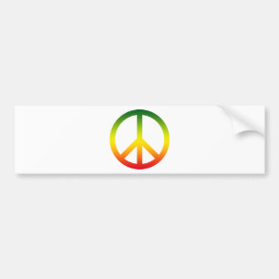 Peace Symbol Rasta Bumpersticker