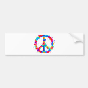 Peace Symbol Tie Dye Ink Bumpersticker