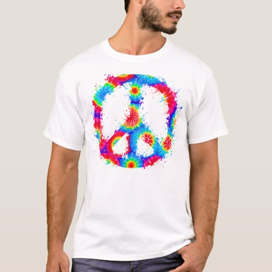 Peace Symbol Tie Dye Ink T-shirt (Voorkant)