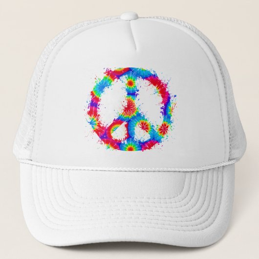 Peace Symbol Tie Dye Ink Trucker Pet (Voorkant)