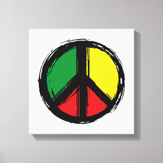 Peace Symbol with reaggae colors Canvas Afdruk (Voorkant)