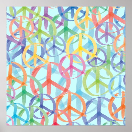 Peace Symbols Art Poster (Voorkant)