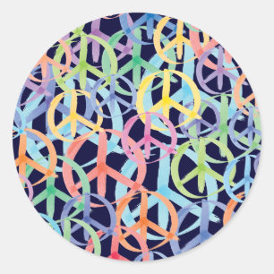 Peace Symbols Art Ronde Sticker
