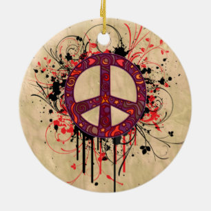PEACE-SYMBOOL KERAMISCH ORNAMENT