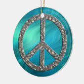 PEACE-symbool - SILVER | Blauwgolven Keramisch Ornament (Links)