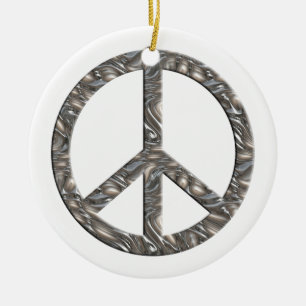 PEACE-symbool - SILVER Keramisch Ornament